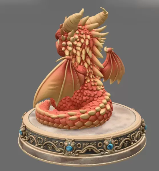 Grumpy Guardian Dragon STL File 3D Print — Фото 4 из 10