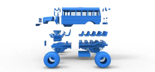 Vintage School bus Monster Truck Scale 1:25 — Фото 24 из 26