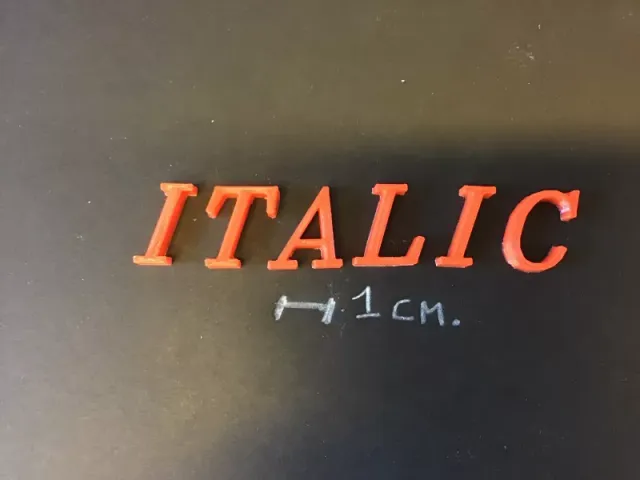 ITALIC font uppercase 3D letters STL file — Фото 2 из 5