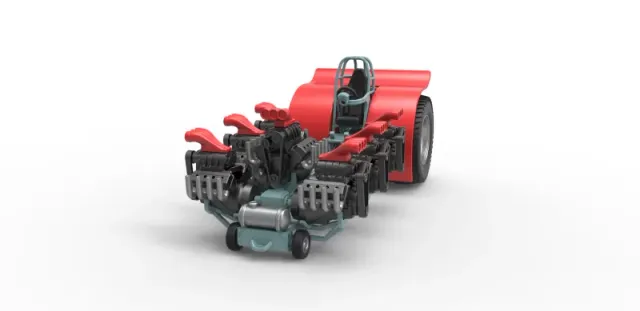 Diecast Pulling tractor with 7 engines V8 Scale 1:25 — Фото 3 из 30
