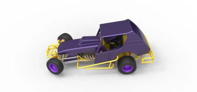Vintage Northeast Dirt Modified stock car while turning 1:25 — Фото 10 из 31