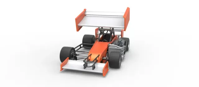 Supermodified front engine Winged race car V3 Scale 1:25 — Фото 5 из 31