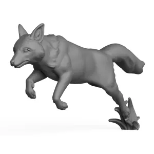 3D Printable Fox Jumping Pose