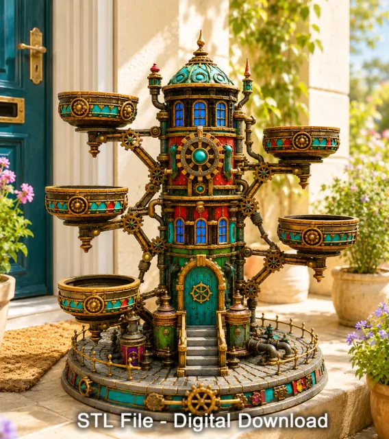 Steampunk Key & Jewelry Organizer STL File for 3D Print — Фото 17 из 17