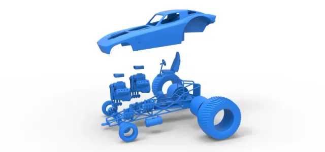 Diecast Pulling truck 2wd with Car shell Version 2 Scale 1:25 — Фото 18 из 26