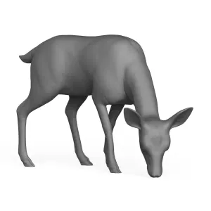 3D Printable Deer Eating Pose