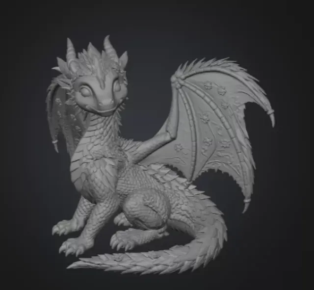 Blossom Meadow Dragon STL File for 3D Print — Фото 8 из 12