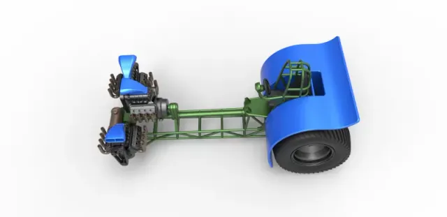 Diecast Pulling tractor with 3 engines V8 Version 6 Scale 1:25 — Фото 7 из 30