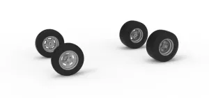 Wheel Set of Dirt Silver Crown Champ car Version 2 Scale 1:25
