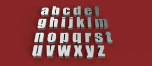 IMPACT font lowercase 3D letters STL file