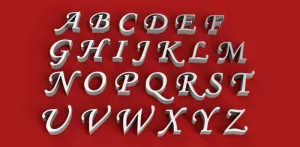 MONOTYPE CORSIVO font uppercase 3D letters STL file