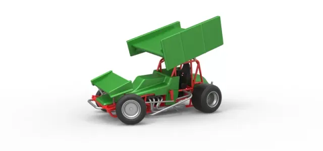 Vintage Winged Sprint car while turning Scale 1:25 — Фото 3 из 29