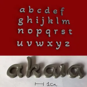AKAIA Font lowercase 3D letters STL file