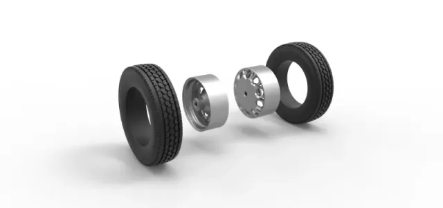 Diecast Rear custom wheel of semi truck Version 23 Scale 1:25 — Фото 10 из 12