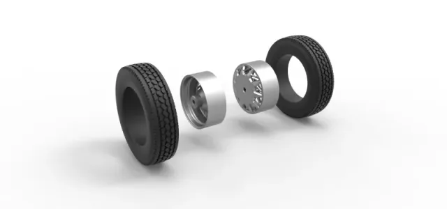 Diecast Rear custom wheel of semi truck Version 14 Scale 1:25 — Фото 10 из 12