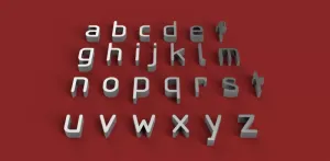 GOST font lowercase 3D letters STL file