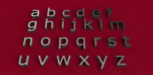 VERDANA font lowercase 3D letters STL file