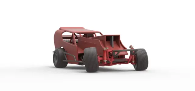 Vintage Dirt Modified stock car Version 4 while turning 1:25 — Фото 27 из 31
