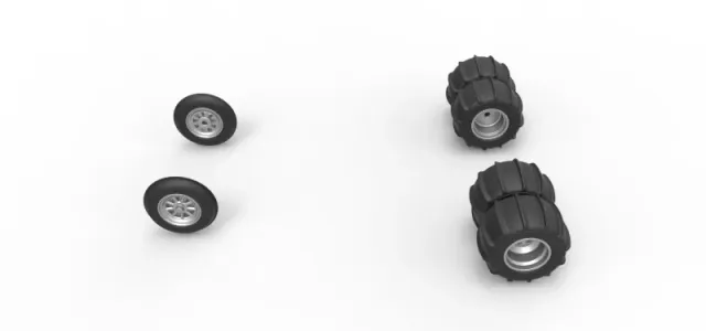 Wheel Set of water pumper Sand buggy Version 1 Scale 1:25 — Image 5 of 12