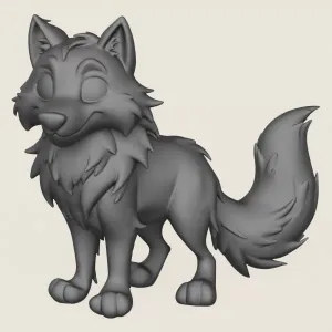 Wolf Toy Print Ready 3D Model