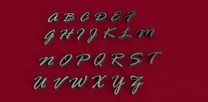RAGE ITALIC font uppercase 3D letters STL file