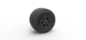 Rear wheel of Top fuel dragster motorcycle Scale 1:25