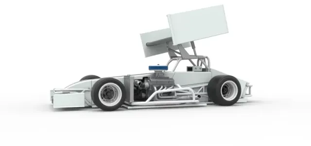 Supermodified front engine Winged race car V4 Scale 1:25 — Фото 2 из 30