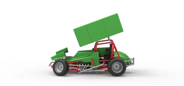 Vintage Winged Sprint car while turning Scale 1:25 — Фото 8 из 29