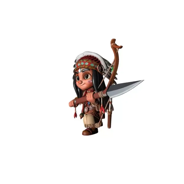 Apache Kid Stylized 3D Model — Image 5 of 6