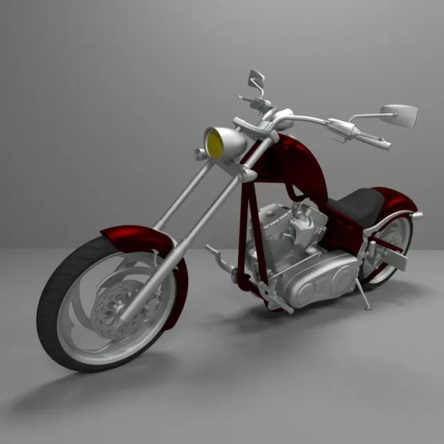 3D Printable Big Dog K9 Chopper Motorcycle Model — Image 8 of 8