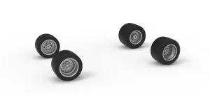 Wheel set of Asphalt Supermodified stock car V3 Scale 1:25