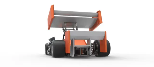 Supermodified front engine Winged race car V3 Scale 1:25 — Фото 15 из 31