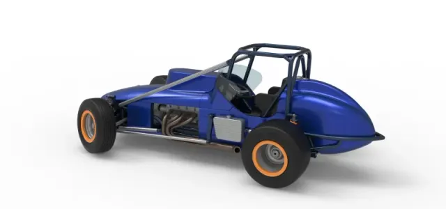 Dirt Silver Crown Champ car while turning Scale 1:25 — Фото 12 из 30