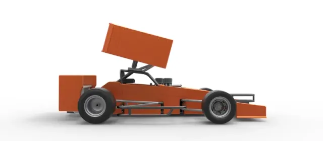 Supermodified front engine Winged race car V3 Scale 1:25 — Фото 22 из 31