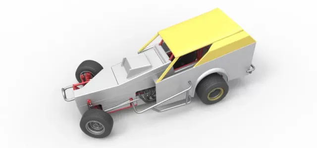 Vintage Dirt Modified stock car V7 while turning Scale 1:25 — Фото 4 из 31