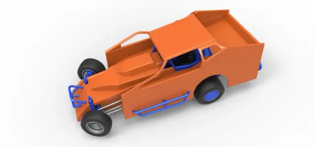 Northeast Dirt Modified stock car while turning Scale 1:25 — Image 6 of 31