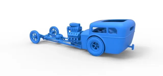 Front engine old school dragster with shell Scale 1:25 — Фото 20 из 30
