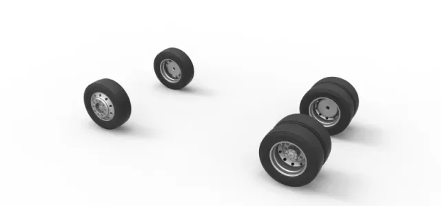 Wheel Set of Big Rig Racing Semi truck Scale 1:25 — Image 7 of 13