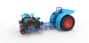 Diecast Pulling tractor with 5 engines V8 Version 3 Scale 1:25