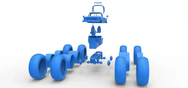 Diecast vintage Monster Truck with double wheels Scale 1:25 — Image 25 of 28