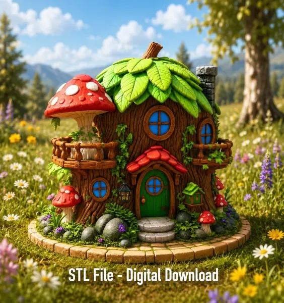 Enchanted Tree House Cottage STL File for 3D Print — Фото 2 из 16