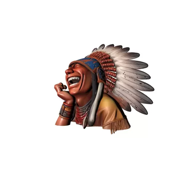Laughing Apache Warrior 3D Model — Фото 5 из 6