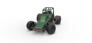 Vintage Sprint car while turning Scale 1:25