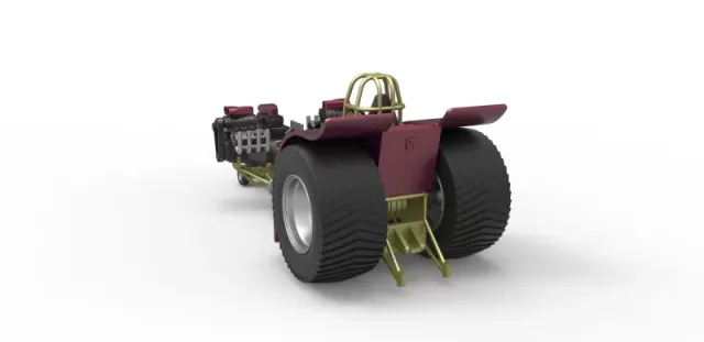 Diecast Pulling tractor with 3 engines V8 Version 5 Scale 1:25 — Фото 10 из 29