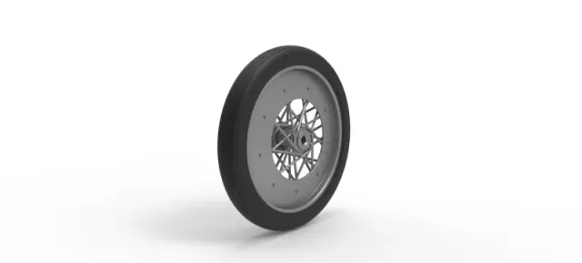 Front wire wheel of vintage dragster Version 3 Scale 1:25 — Image 2 of 14