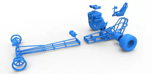Front engine dragster with double supercharged V8 Scale 1:25 — Фото 23 из 31