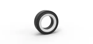 Whitewall rear tire of vintage dragster Version 1 Scale 1:25