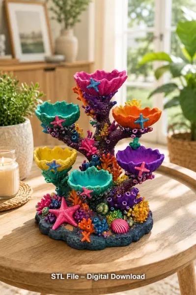 Colorful Coral Reef Tree Organizer STL File for 3D Print — Фото 2 из 17