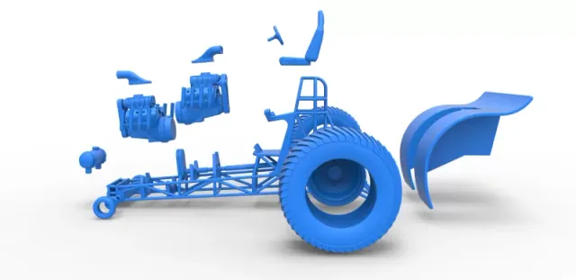 Diecast Pulling tractor with 2 engines V8 Version 4 Scale 1:25 — Фото 29 из 31