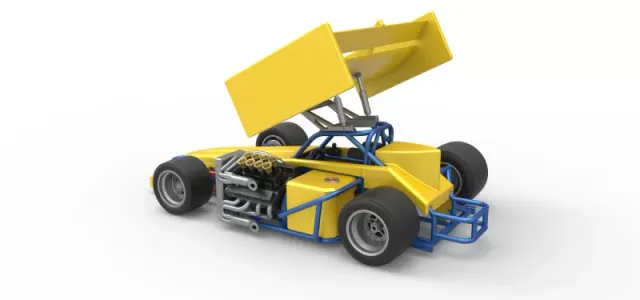 Supermodified front engine Winged race car V2 Scale 1:25 — Image 12 of 30